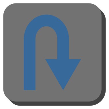 U dönüş yuvarlak kare vektör simgesi