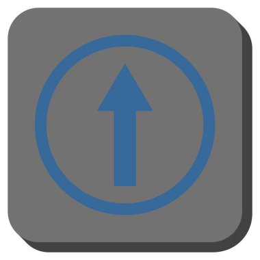 Yukarı yönlü ok yuvarlak kare vektör simgesi