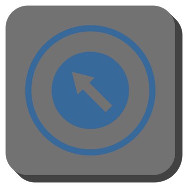 Yuvarlak yukarı-sol ok yuvarlak kare vektör simgesi