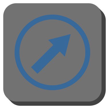 Yukarı sağ yuvarlak ok yuvarlatılmış kare vektör simgesi