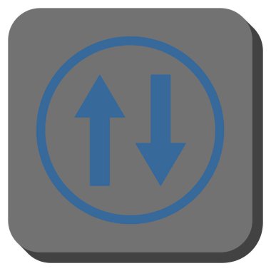 Dikey Çevir okları yuvarlak kare vektör simgesi