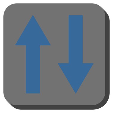 Dikey Çevir okları yuvarlak kare vektör simgesi