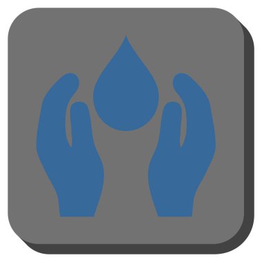 Su bakımı yuvarlak kare vektör simgesi