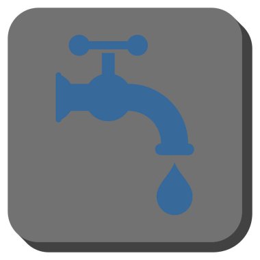 Musluk suyu yuvarlak kare vektör simgesi