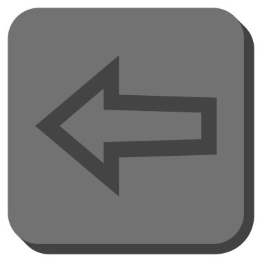 Ok sol yuvarlak kare vektör simgesi