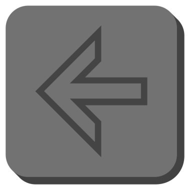 Ok sol yuvarlak kare vektör simgesi