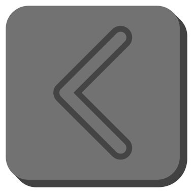 Ok ucu sol yuvarlak kare vektör simgesi