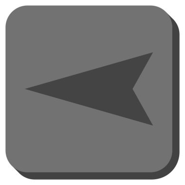 Ok ucu sol yuvarlak kare vektör simgesi