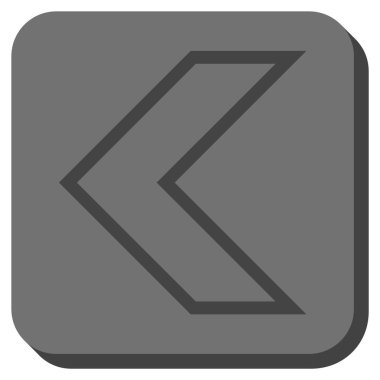 Ok ucu sol yuvarlak kare vektör simgesi