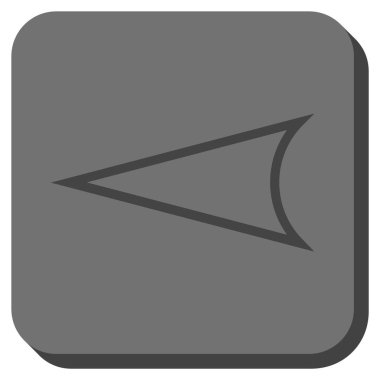 Ok ucu sol yuvarlak kare vektör simgesi