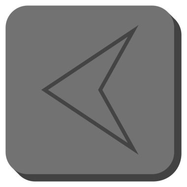 Ok ucu sol yuvarlak kare vektör simgesi