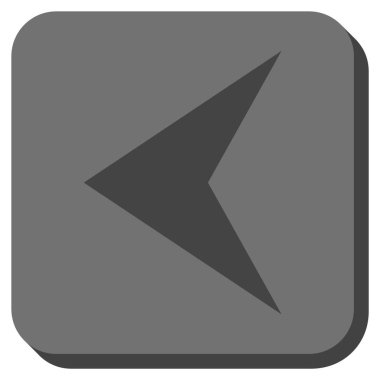 Ok ucu sol yuvarlak kare vektör simgesi