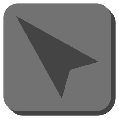 Ok ucu sol yukarı yuvarlak kare vektör simgesi