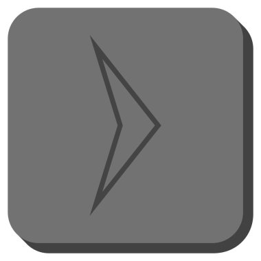 Ok ucu sağ yuvarlak kare vektör simgesi