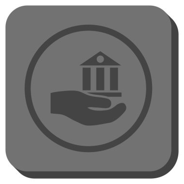 Banka hizmet yuvarlak kare vektör simgesi