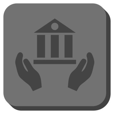 Banka hizmet yuvarlak kare vektör simgesi