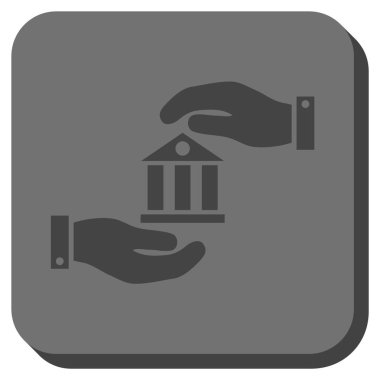 Banka hizmet yuvarlak kare vektör simgesi