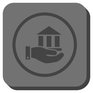 Banka hizmet yuvarlak kare vektör simgesi