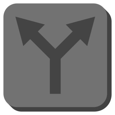 Yuvarlatılmış Kare vektör simge yukarı çatallanma ok