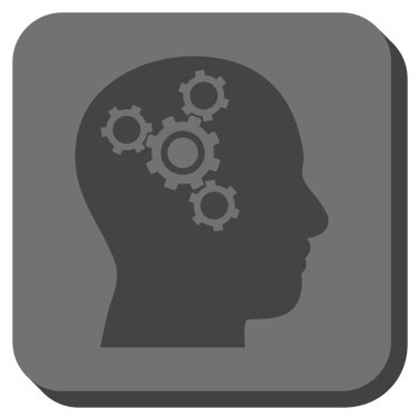 Beyin mekaniği yuvarlak kare vektör simgesi