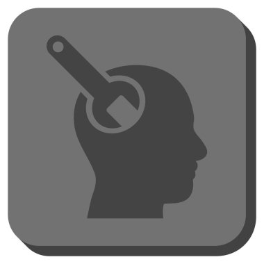 Beyin aracı kare vektör simge yuvarlak