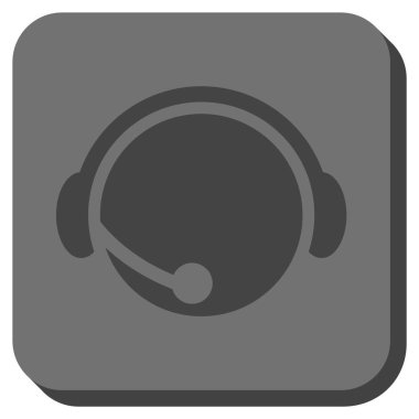 Çağrı Merkezi operatörü yuvarlak kare vektör simgesi