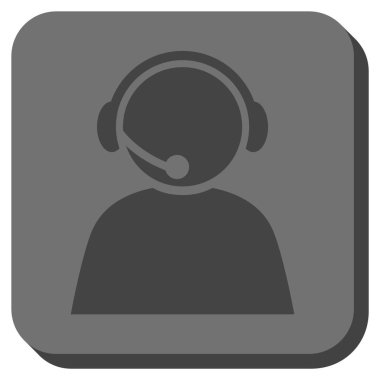 Çağrı Merkezi operatörü yuvarlak kare vektör simgesi