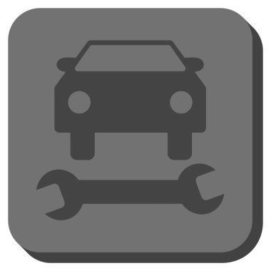 Araba tamir yuvarlak kare vektör simgesi