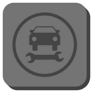 Araba tamir yuvarlak kare vektör simgesi