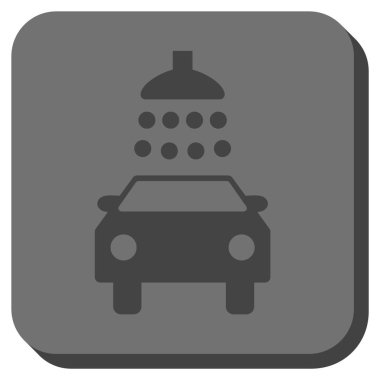 Araba duş yuvarlak kare vektör simgesi