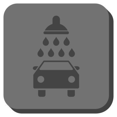 Araba duş yuvarlak kare vektör simgesi