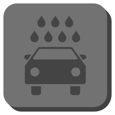 Araba duş yuvarlak kare vektör simgesi