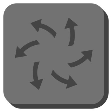 Santrifüj okları yuvarlak kare vektör simgesi