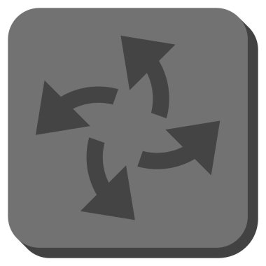 Santrifüj okları yuvarlak kare vektör simgesi