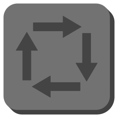 Dolaşım okları yuvarlak kare vektör simgesi