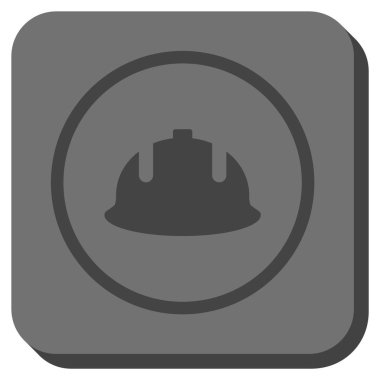 Kare vektör simge inşaat kask yuvarlak