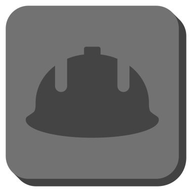 Kare vektör simge inşaat kask yuvarlak