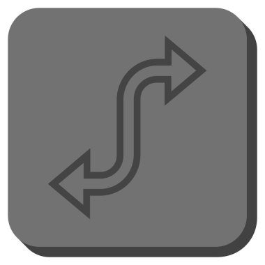 Eğri Exchange ok yuvarlak kare vektör simgesi