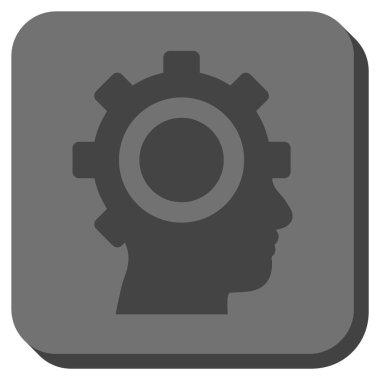 Cyborg dişli yuvarlak kare vektör simgesi