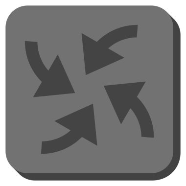 Siklon okları yuvarlak kare vektör simgesi