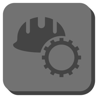 Geliştirme Hardhat yuvarlak kare vektör simgesi