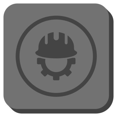 Geliştirme Hardhat yuvarlak kare vektör simgesi