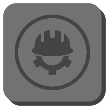 Geliştirme kask yuvarlak kare vektör simgesi