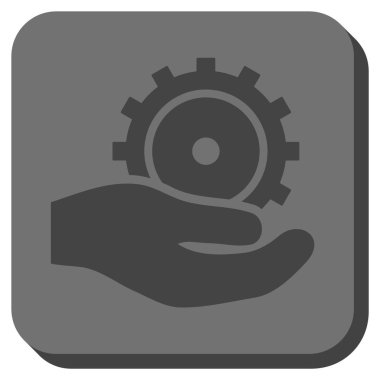 Geliştirme hizmeti yuvarlak kare vektör simgesi