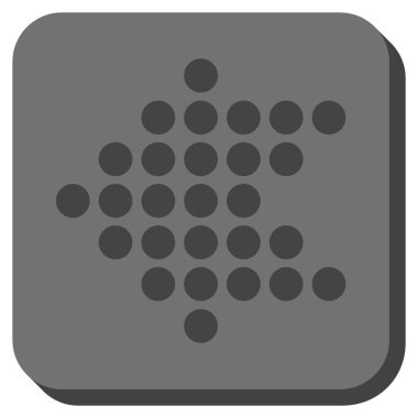 Noktalı ok sol yuvarlak kare vektör simgesi