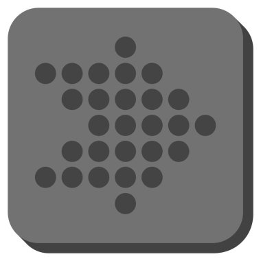 Noktalı ok sağ yuvarlak kare vektör simgesi