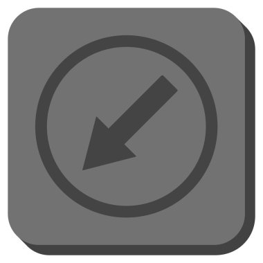 Yuvarlak aşağı sol ok yuvarlak kare vektör simgesi