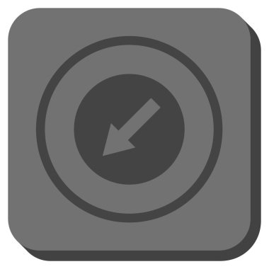 Yuvarlak aşağı sol ok yuvarlak kare vektör simgesi