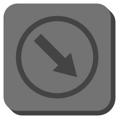 Aşağı doğru yuvarlak ok yuvarlatılmış kare vektör simgesi