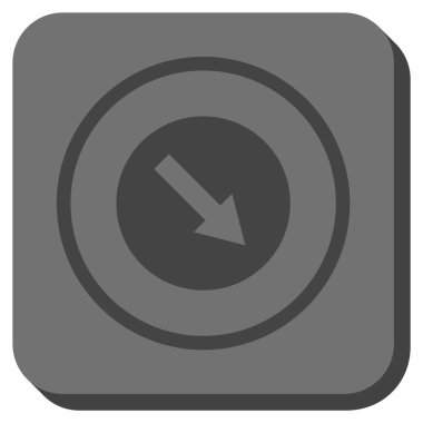 Aşağı doğru yuvarlak ok yuvarlatılmış kare vektör simgesi